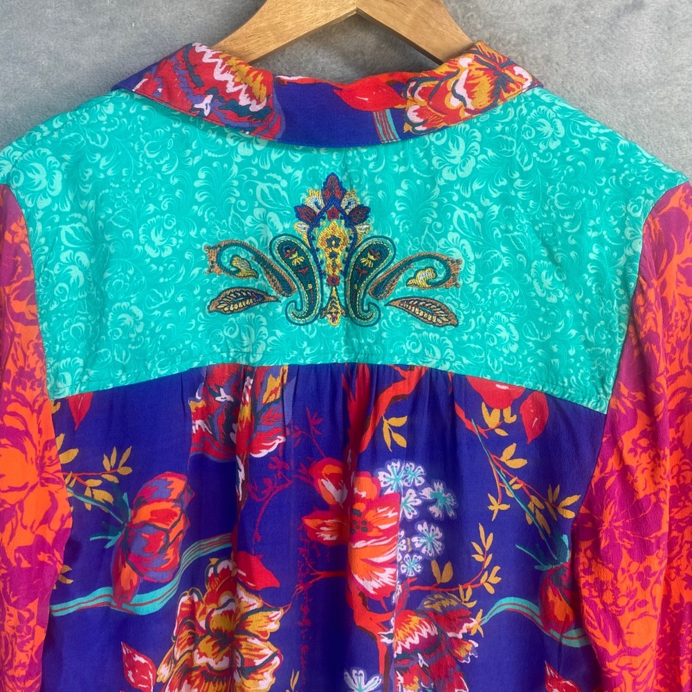 Soft Surroundings Button Down Floral Paisley Mixe… - image 4